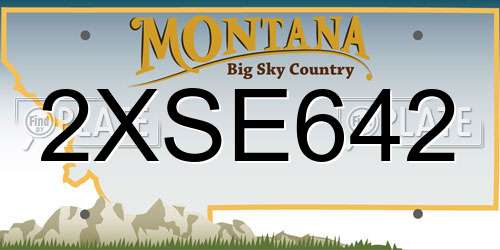 2XSE642 Montana License Plate