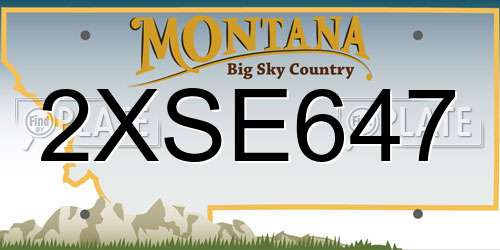 2XSE647 Montana License Plate