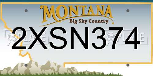 2XSN374 Montana License Plate