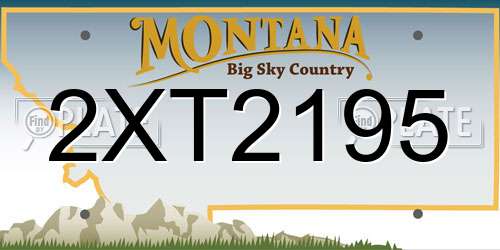 2XT2195 Montana License Plate