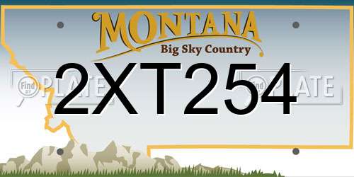 2XT254 Montana License Plate