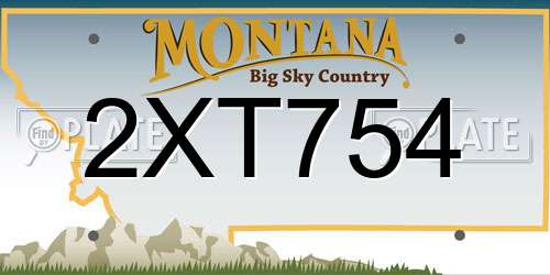 2XT754 Montana License Plate