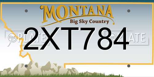 2XT784 Montana License Plate