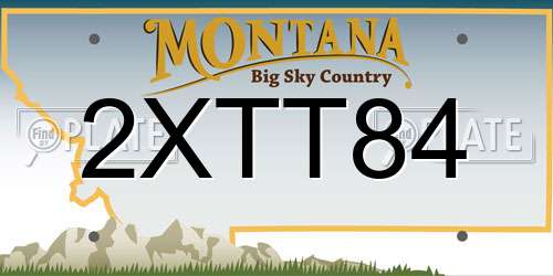 2XTT84 Montana License Plate