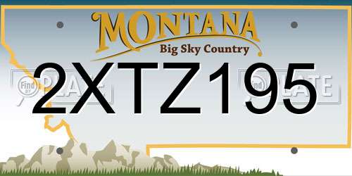 2XTZ195 Montana License Plate