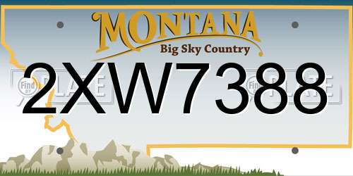 2XW7388 Montana License Plate