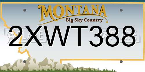 2XWT388 Montana License Plate