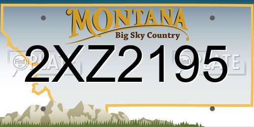 2XZ2195 Montana License Plate