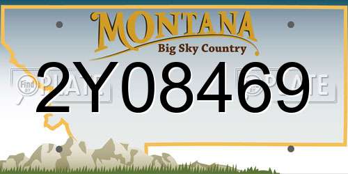 2Y08469 Montana License Plate