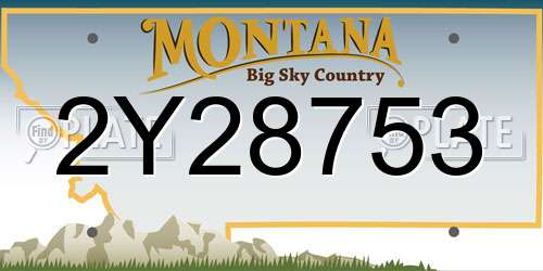 2Y28753 Montana License Plate
