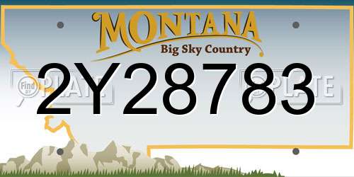 2Y28783 Montana License Plate