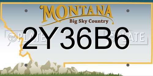 2Y36B6 Montana License Plate