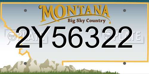 2Y56322 Montana License Plate