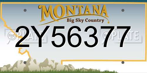 2Y56377 Montana License Plate