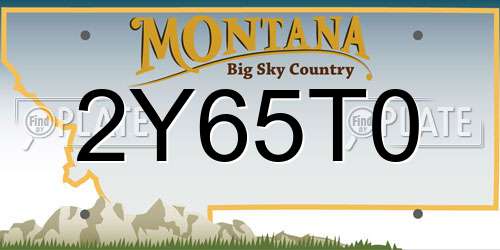 2Y65T0 Montana License Plate
