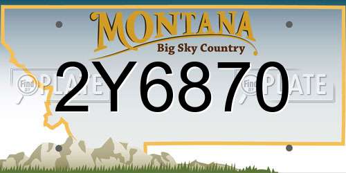 2Y6870 Montana License Plate