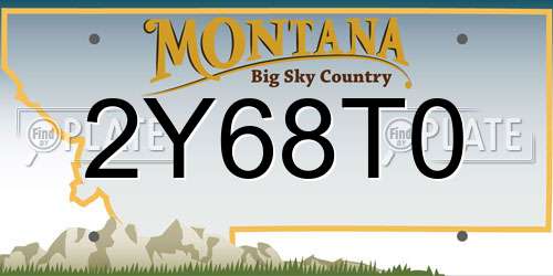 2Y68T0 Montana License Plate