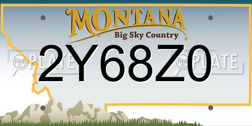 2Y68Z0 Montana License Plate