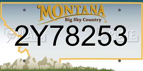 2Y78253 Montana License Plate