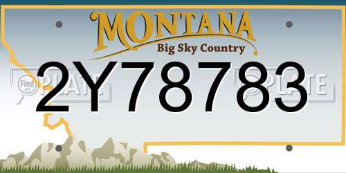 2Y78783 Montana License Plate