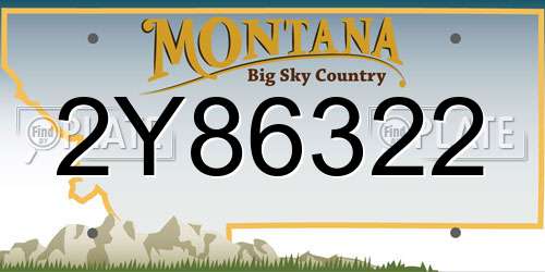 2Y86322 Montana License Plate