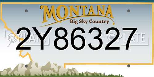 2Y86327 Montana License Plate