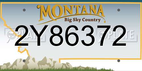 2Y86372 Montana License Plate