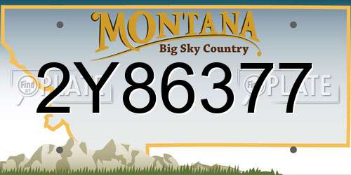 2Y86377 Montana License Plate
