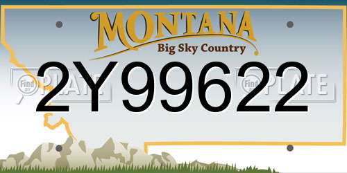 2Y99622 Montana License Plate