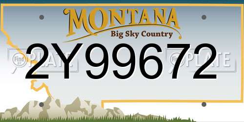 2Y99672 Montana License Plate