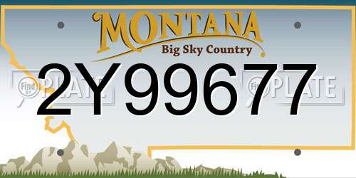2Y99677 Montana License Plate