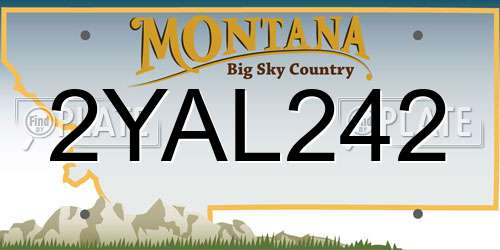 2YAL242 Montana License Plate