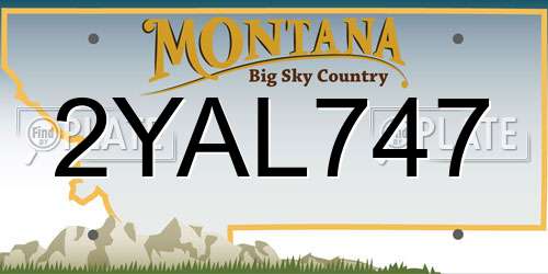 2YAL747 Montana License Plate