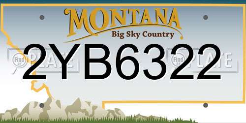 2YB6322 Montana License Plate