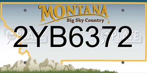2YB6372 Montana License Plate