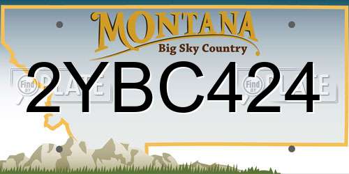 2YBC424 Montana License Plate