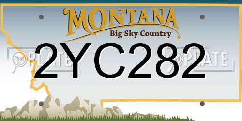 2YC282 Montana License Plate