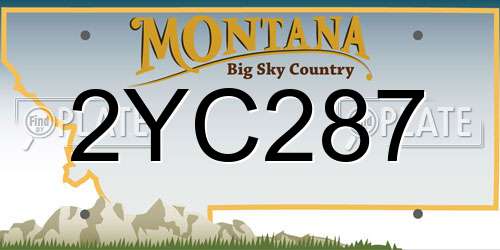 2YC287 Montana License Plate