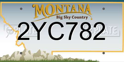 2YC782 Montana License Plate