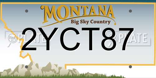 2YCT87 Montana License Plate