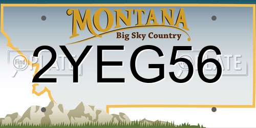2YEG56 Montana License Plate