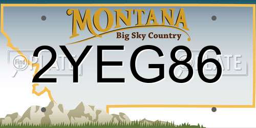 2YEG86 Montana License Plate