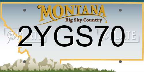 2YGS70 Montana License Plate