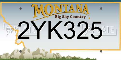 2YK325 Montana License Plate
