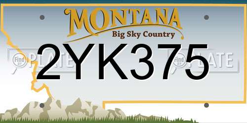 2YK375 Montana License Plate