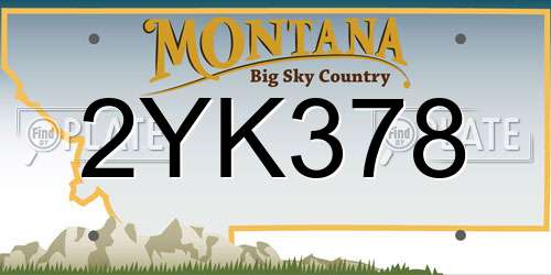 2YK378 Montana License Plate