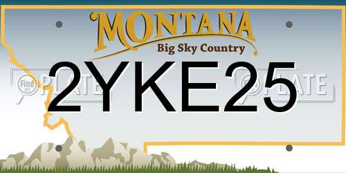 2YKE25 Montana License Plate