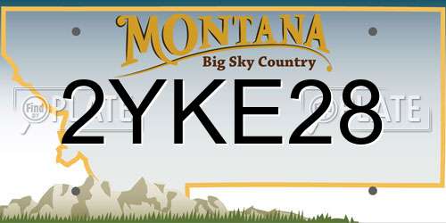 2YKE28 Montana License Plate