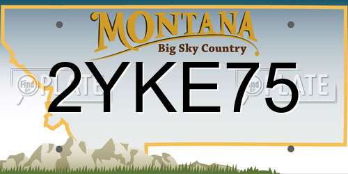 2YKE75 Montana License Plate