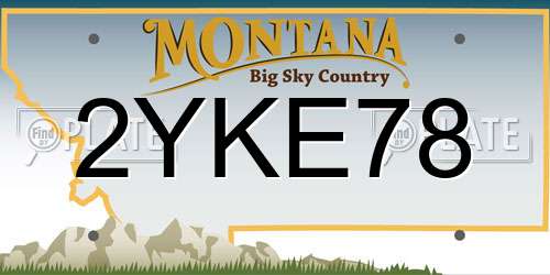 2YKE78 Montana License Plate